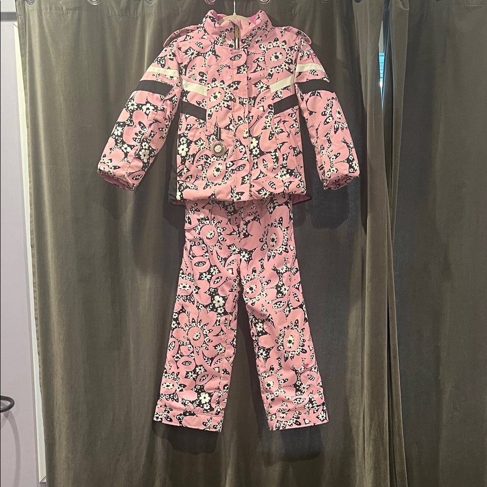 Obermeyer Pink Floral Kids' Snowsuit Sz 6